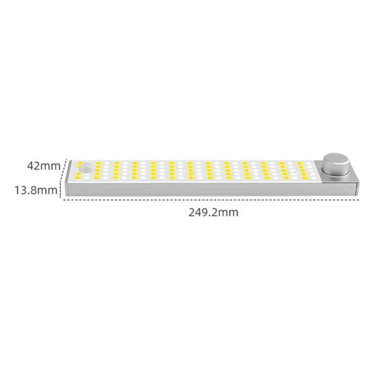 LED Cabinet Light Magnetic Motion Sensor Rechargeable Lamp 128 LEDs 3-color Temperature XN01