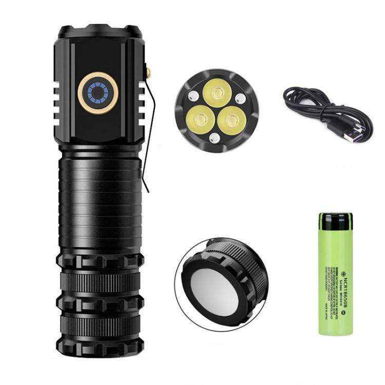 3LED Mini Flashlight Rechargeable Waterproof Torch with Tail Magnet & Battery S400