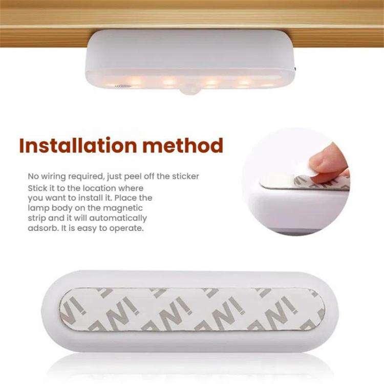 Magnetic LED Cabinet Light Motion Sensor Rechargeable Lamp 20 LEDs 3-color Temperature A68-3A-11cm