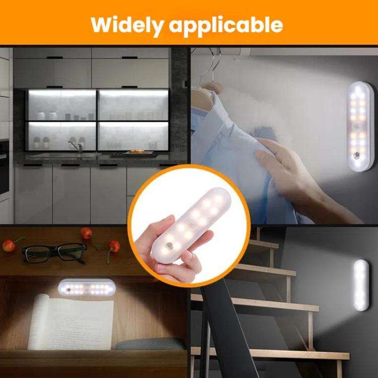 Magnetic LED Cabinet Light Motion Sensor Rechargeable Lamp 20 LEDs 3-color Temperature A68-3A-11cm