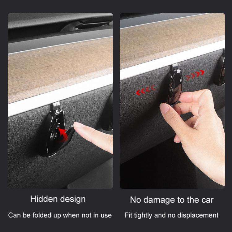 For Tesla Model 3 / Y 2022-2024 Passenger Concealed Glove Box Hook(Black)