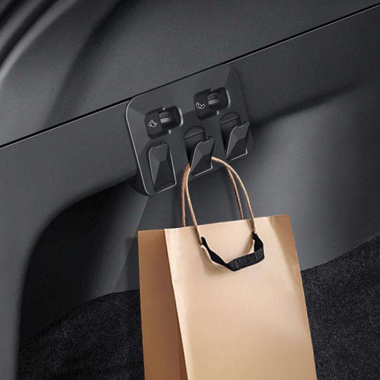 For Tesla Model Y Car Hidden Trunk Modification Button Folding Hook(Black)