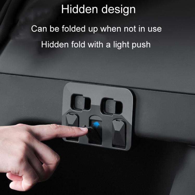For Tesla Model Y Car Hidden Trunk Modification Button Folding Hook(Black)