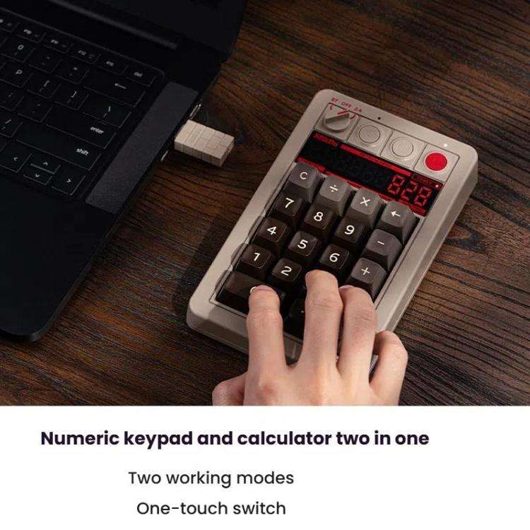 8BitDo Retro18 Tri-mode Connection Computer Mechanical Numeric Keyboard Counter 2 In 1(Light Gray...