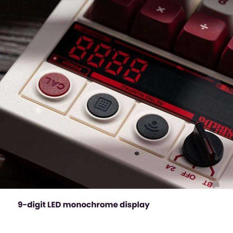 8BitDo Retro18 Tri-mode Connection Computer Mechanical Numeric Keyboard Counter 2 In 1(Light Gray...