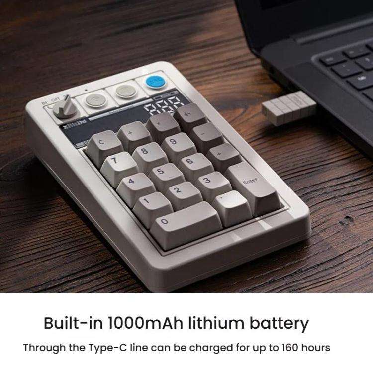 8BitDo Retro18 Tri-mode Connection Computer Mechanical Numeric Keyboard Counter 2 In 1(Light Gray...