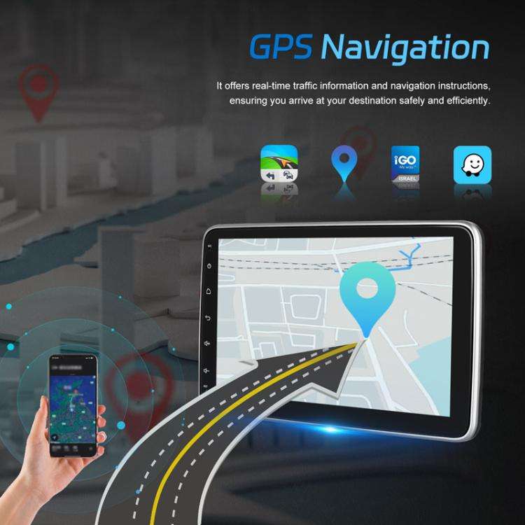 4+64G 10 Inch Android 13.0 Universal Player Car Reversing Center Control Integrated Machine(Stand...