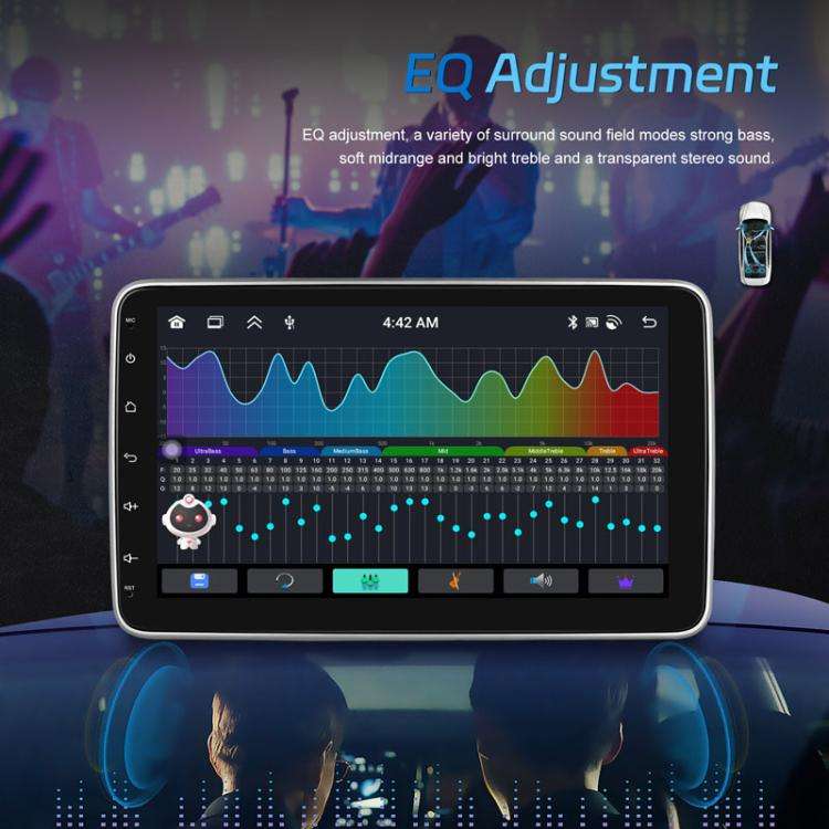 4+64G 10 Inch Android 13.0 Universal Player Car Reversing Center Control Integrated Machine(Stand...