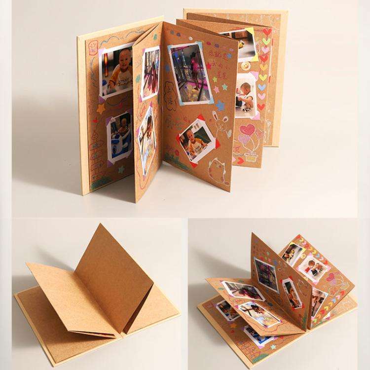Accordion Folding DIY Photo Album Blank Cover Handmade Scrapbook Growth Album Birthday Graduation...