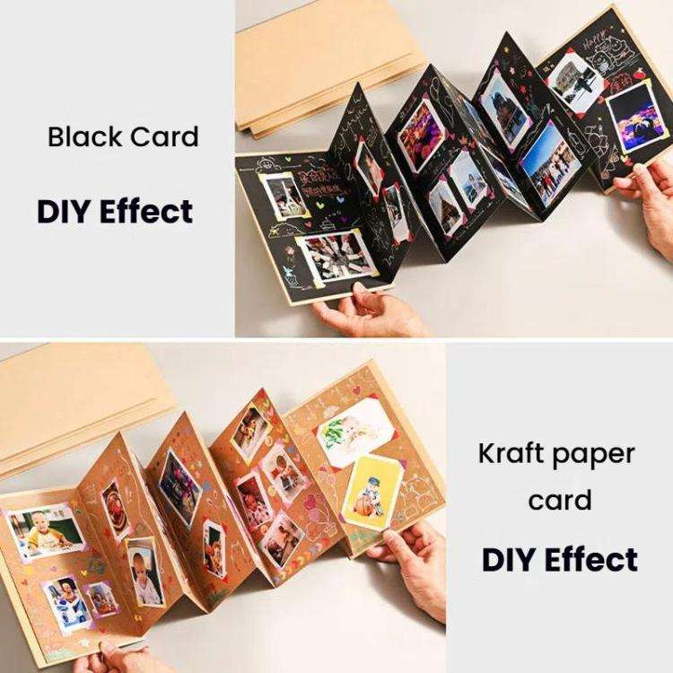 Accordion Folding DIY Photo Album Blank Cover Handmade Scrapbook Growth Album Birthday Graduation...