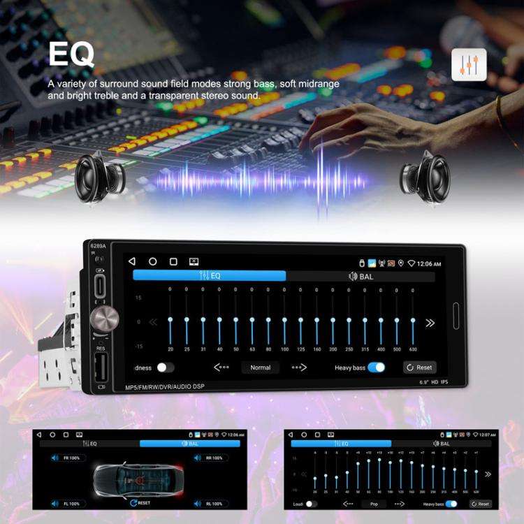 6.9 Inch Horizontal Screen Android 13.0 Car Player Car Center Control Integrated Machine, Style: ...