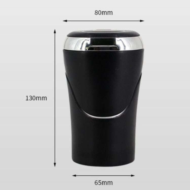 N09A Car Removable Cigarette Ashtray With Light And Lid(Silver)