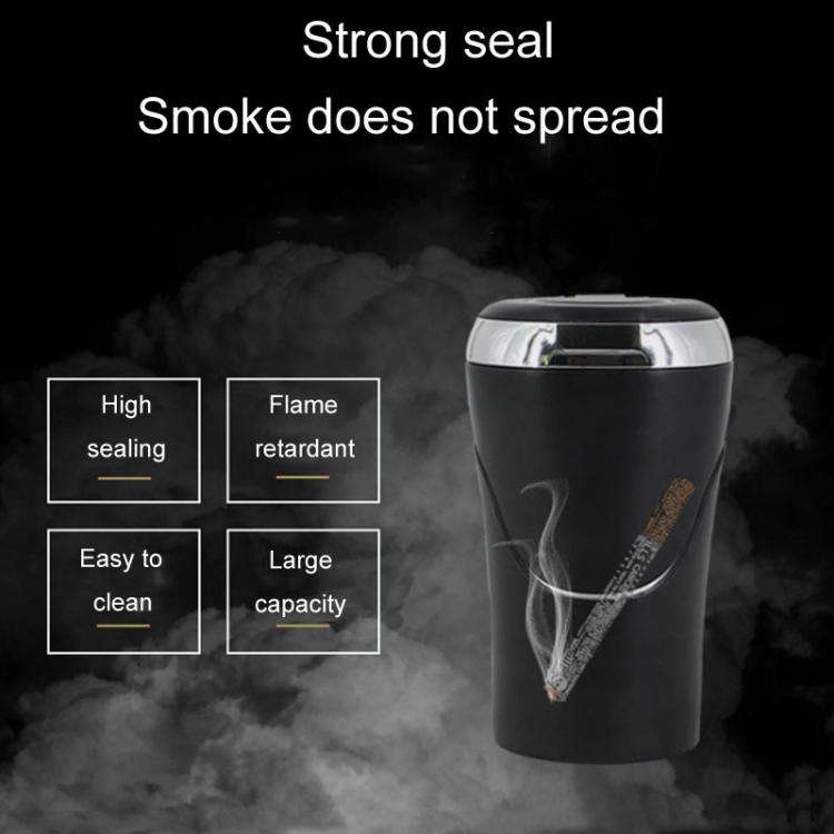 N09A Car Removable Cigarette Ashtray With Light And Lid(Silver)