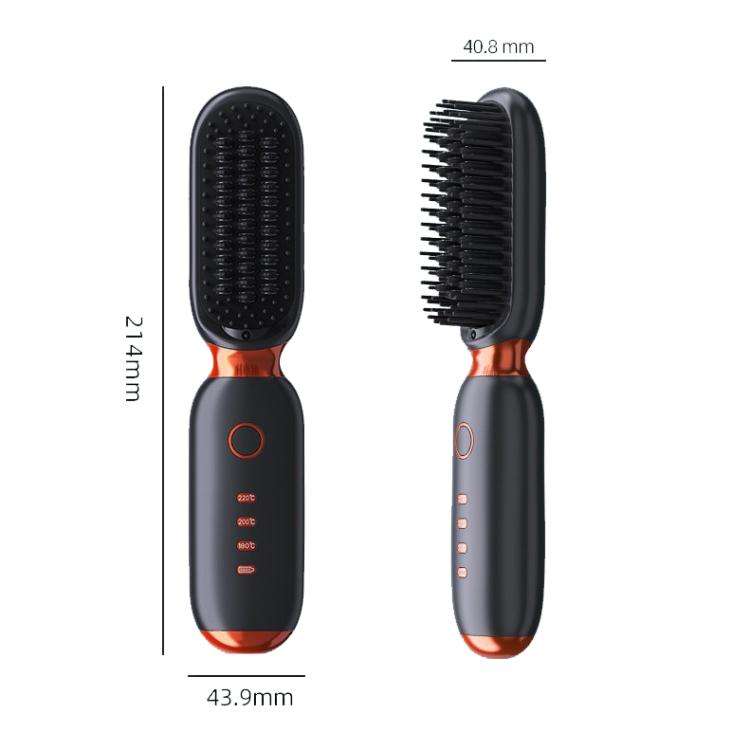 Portable Rechargeable Negative Ion Straightening Comb Straightening and Curly Comb(Black Purple)