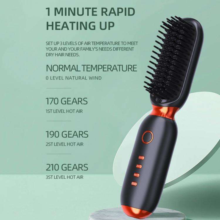 Portable Rechargeable Negative Ion Straightening Comb Straightening and Curly Comb(Black Purple)