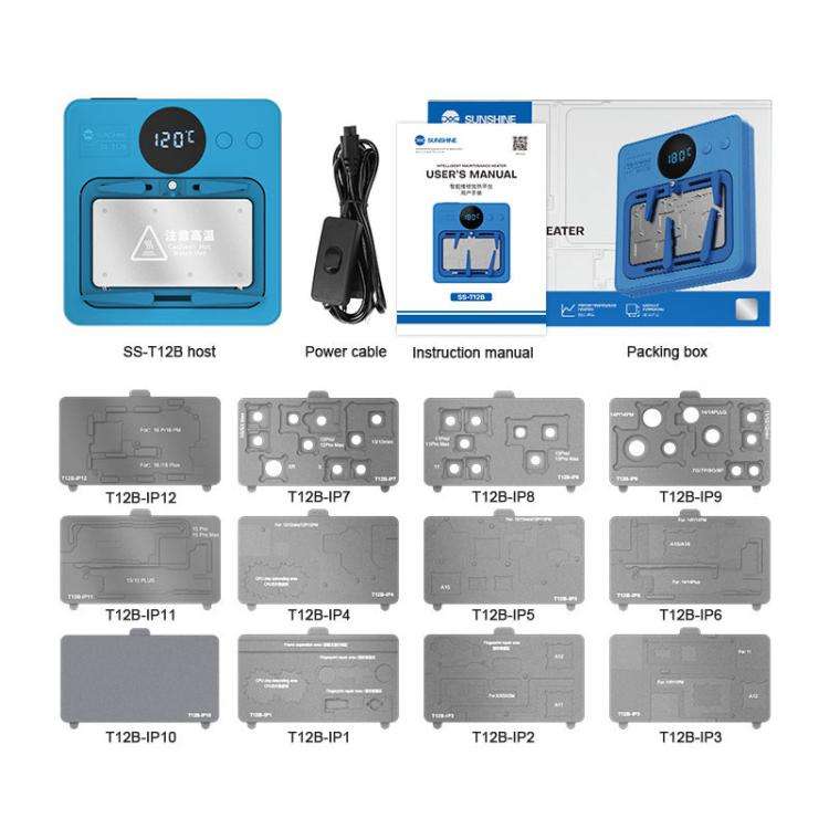 SUNSHINE SS-T12B 13 In 1 Mobile Phone Motherboard Smart Repair Heating Platform Kit Support IP7G-...