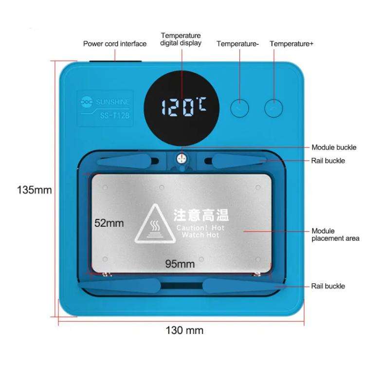 SUNSHINE SS-T12B 9 In 1 Mobile Phone Motherboard Smart Repair Heating Platform Kit Support IP7G-1...