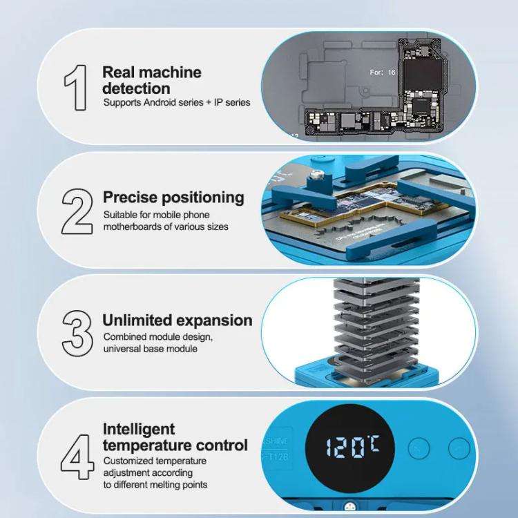 SUNSHINE SS-T12B 9 In 1 Mobile Phone Motherboard Smart Repair Heating Platform Kit Support IP7G-1...