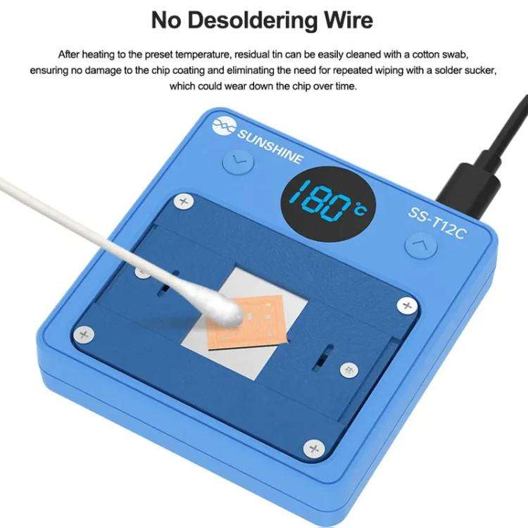 SUNSHINE SS-T12C IC Chip Heating Glue Remover Mobile Phone Repair Chip Fast Heating Efficient Glu...