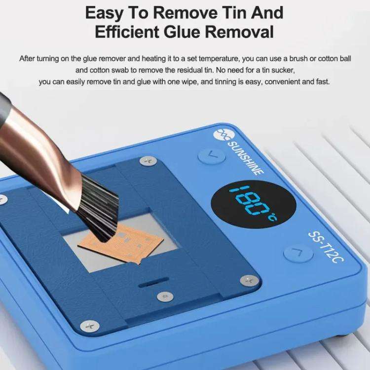 SUNSHINE SS-T12C IC Chip Heating Glue Remover Mobile Phone Repair Chip Fast Heating Efficient Glu...