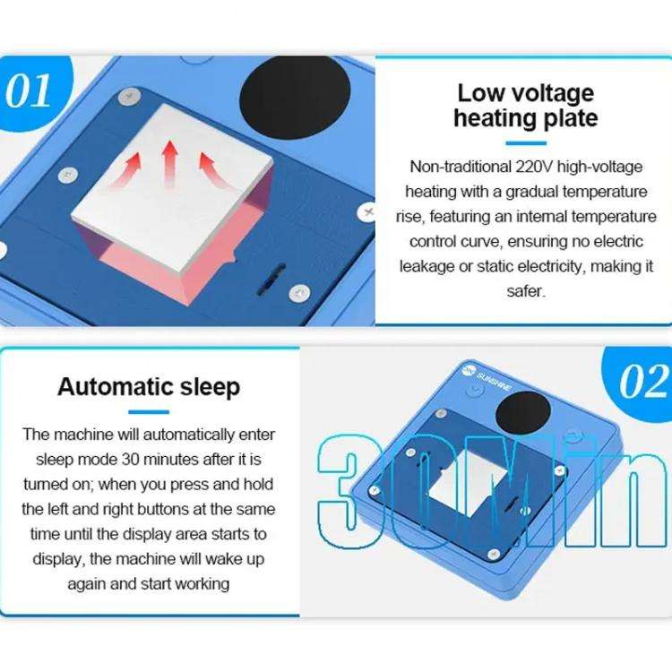SUNSHINE SS-T12C IC Chip Heating Glue Remover Mobile Phone Repair Chip Fast Heating Efficient Glu...