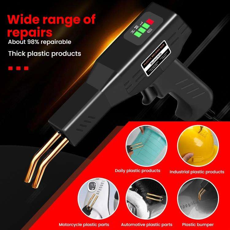 Rechargeable Car Bumper Plastic Repair Welding Machine, Specification: Black+800 Welding Nails