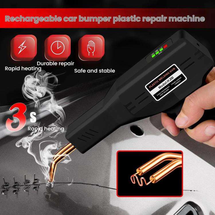 Rechargeable Car Bumper Plastic Repair Welding Machine, Specification: Black+200 Welding Nails