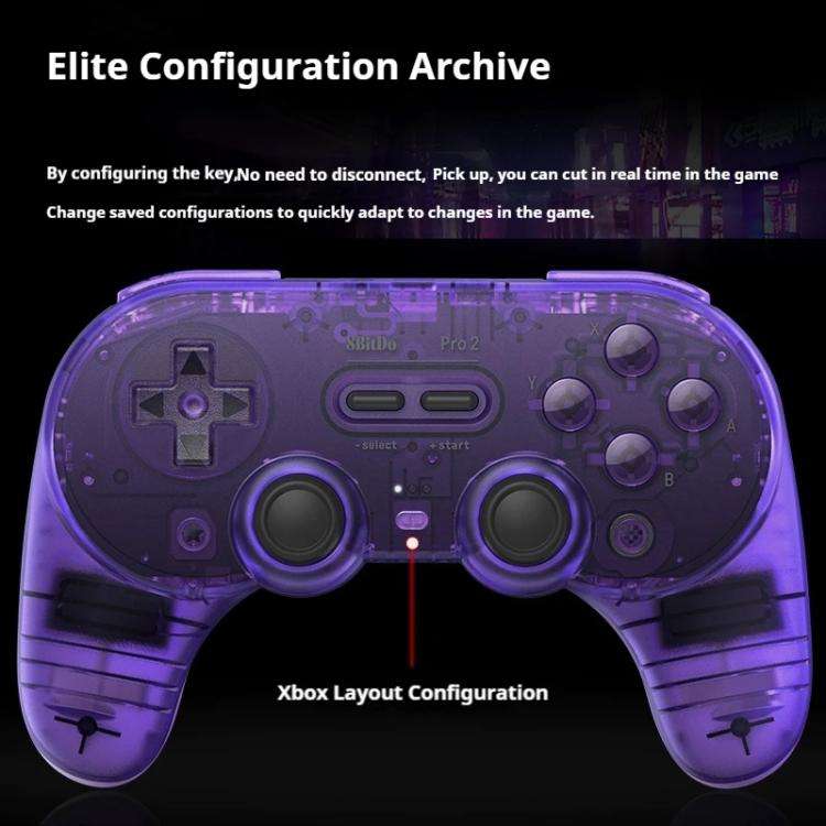 8BitDo Pro2 Retro Hall Edition Translucent Bluetooth With Back Button Multi-Platform Gamepad(Green)