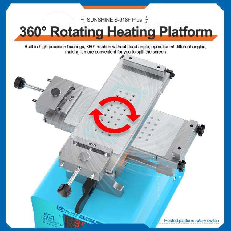 SUNSHINE S-918F Plus 5 In 1 Curved Screen Separator Mobile Phone LCD Screen Repair Separator Heat...