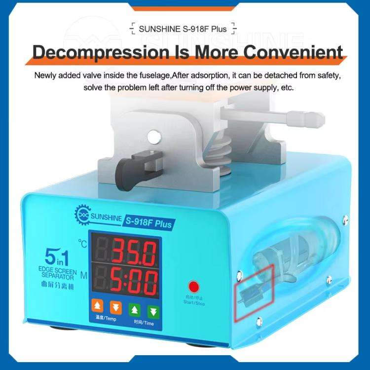 SUNSHINE S-918F Plus 5 In 1 Curved Screen Separator Mobile Phone LCD Screen Repair Separator Heat...