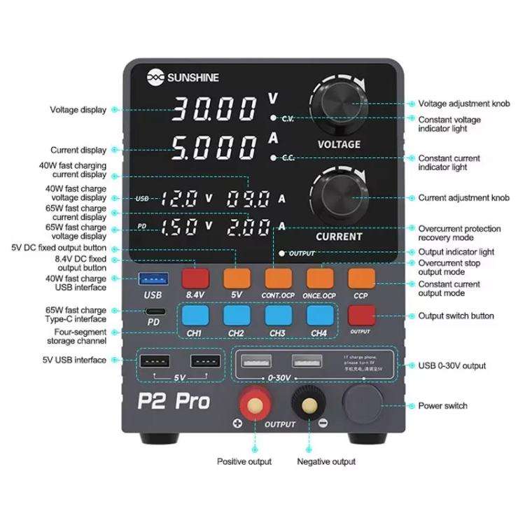 SUNSHINE P2 Pro SUNSHINE P2 Pro 330W Intelligent DC Voltage Regulator Power Supply Toroidal Trans...