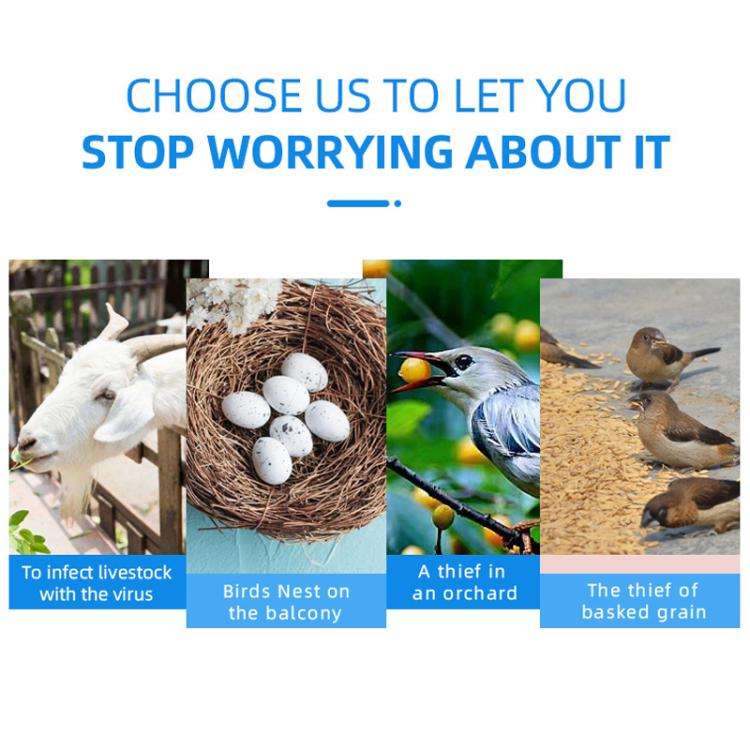 USB Rechargeable Doors Windows Ultrasonic Animal Bird Repeller(White)