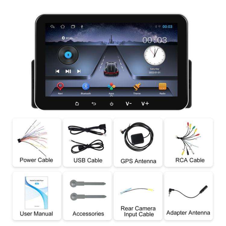 7 inch Horizontal Screen Android 13.0 Single Spindle Universal Car Multimedia Player, Style: Stan...