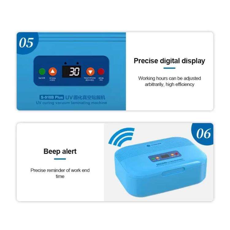 SUNSHINE S-918B Plus UV Curing Box Mobile Phone LCD Screen OCA Bonding Vacuum Laminated Machine(U...