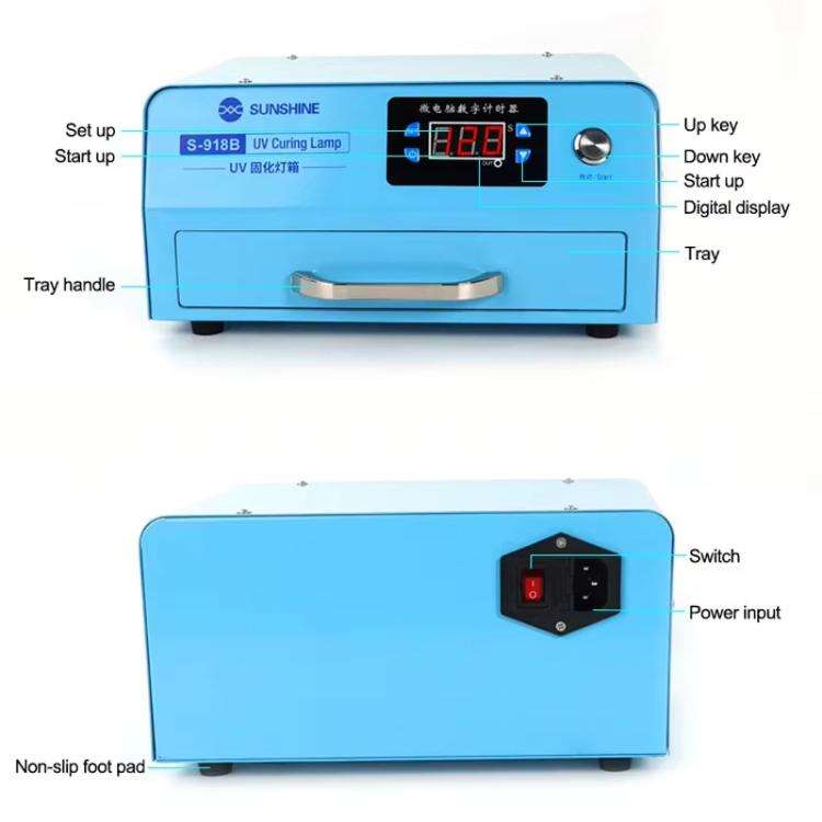 SUNSHINE S-918B UV Curing Filming Box LED High-Power UV Mobile Phone Curved Screen Optical Shadow...