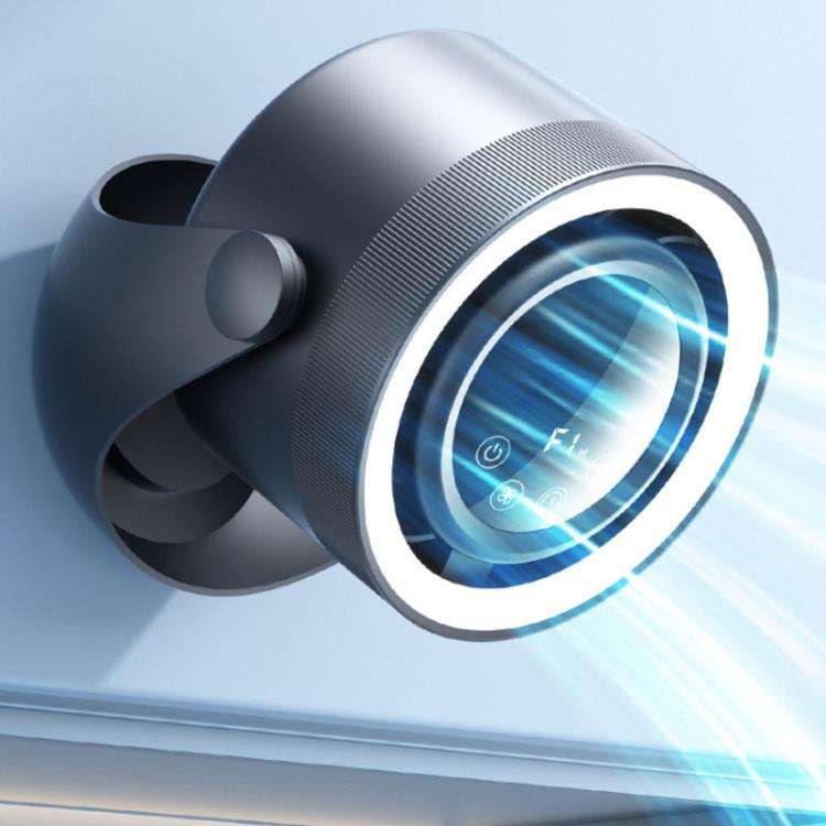 F158 Desktop Mini Multi-Speed Circulating Fan Timed Remote Control Lighted Fan, Style: Gray Recha...