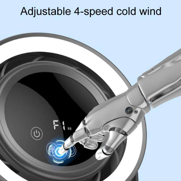 F158 Desktop Mini Multi-Speed Circulating Fan Timed Remote Control Lighted Fan, Style: Gray Recha...