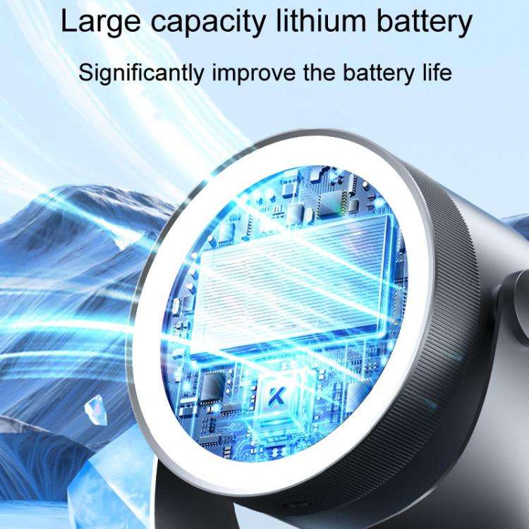 F158 Desktop Mini Multi-Speed Circulating Fan Timed Remote Control Lighted Fan, Style: Gray Recha...