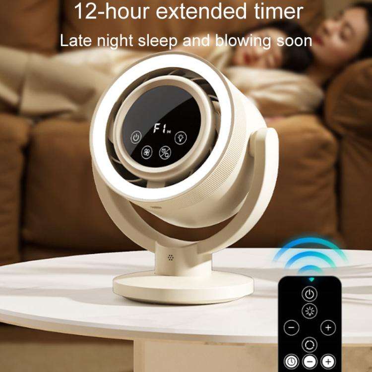 F168 Intelligent Voice Desktop Circulation Fan Touch-Screen Shaking-Head High Rotation Speed Blad...