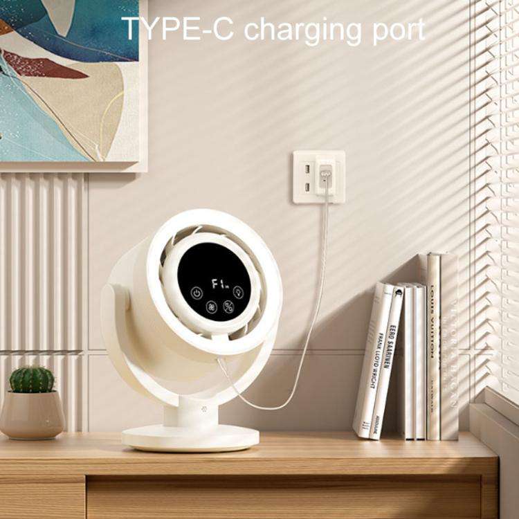 F168 Intelligent Voice Desktop Circulation Fan Touch-Screen Shaking-Head High Rotation Speed Blad...