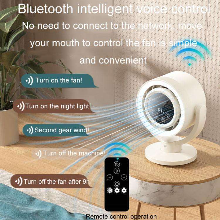F168 Intelligent Voice Desktop Circulation Fan Touch-Screen Shaking-Head High Rotation Speed Blad...