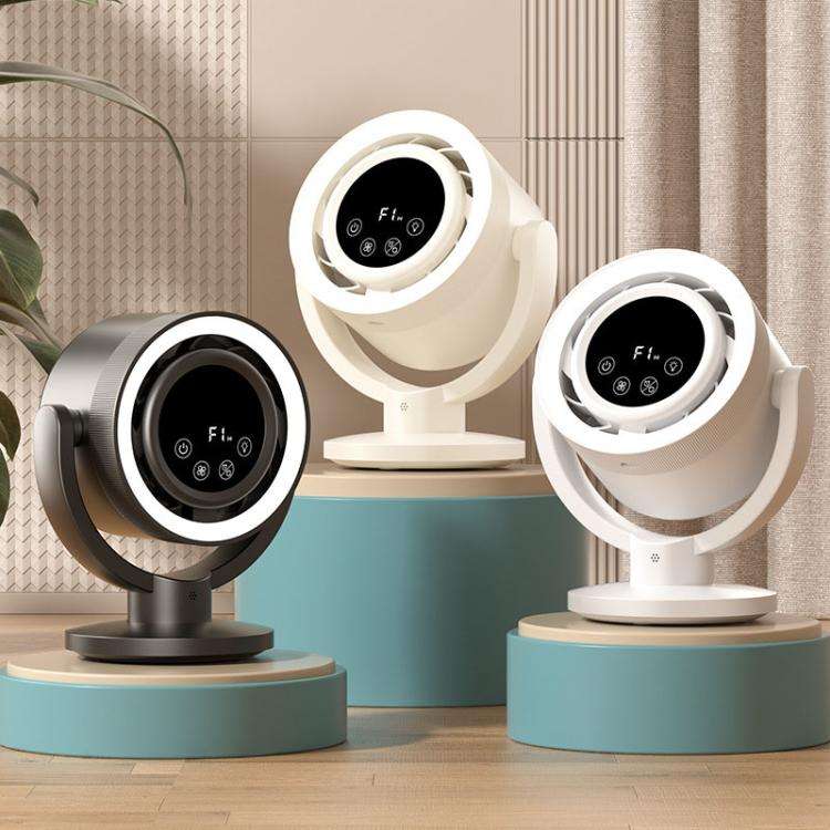 F168 Intelligent Voice Desktop Circulation Fan Touch-Screen Shaking-Head High Rotation Speed Blad...