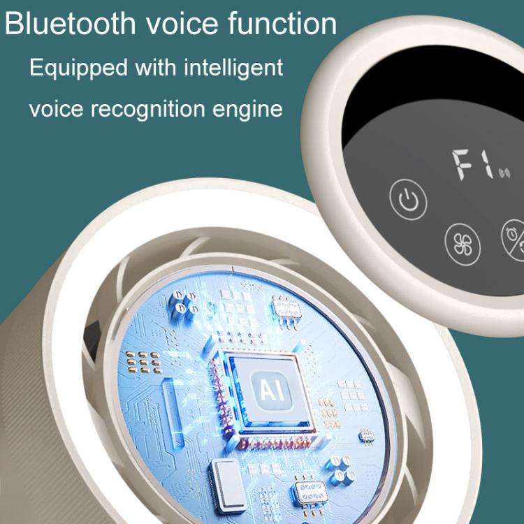 F168 Intelligent Voice Desktop Circulation Fan Touch-Screen Shaking-Head High Rotation Speed Blad...