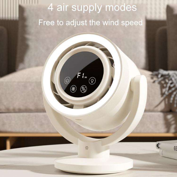 F168 Intelligent Voice Desktop Circulation Fan Touch-Screen Shaking-Head High Rotation Speed Blad...