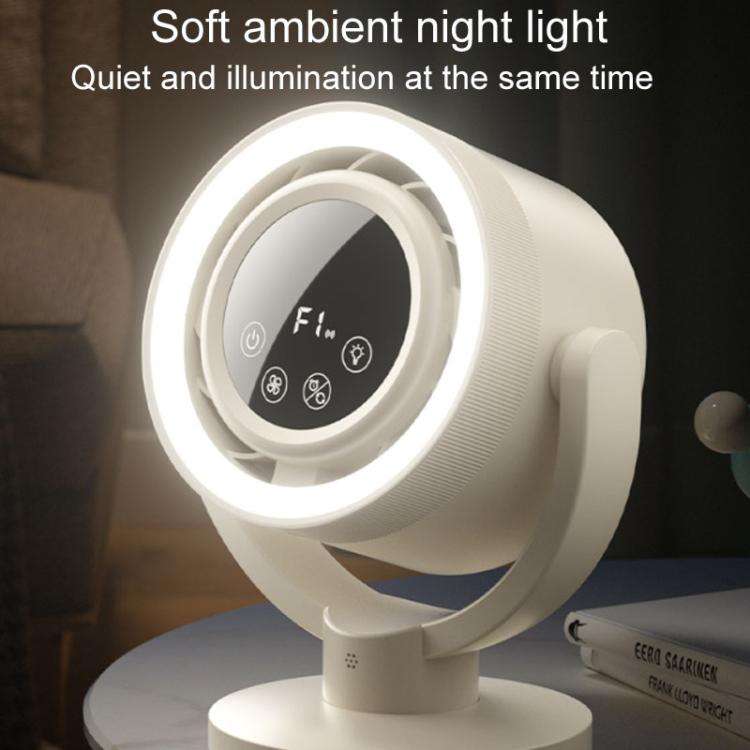 F168 Intelligent Voice Desktop Circulation Fan Touch-Screen Shaking-Head High Rotation Speed Blad...