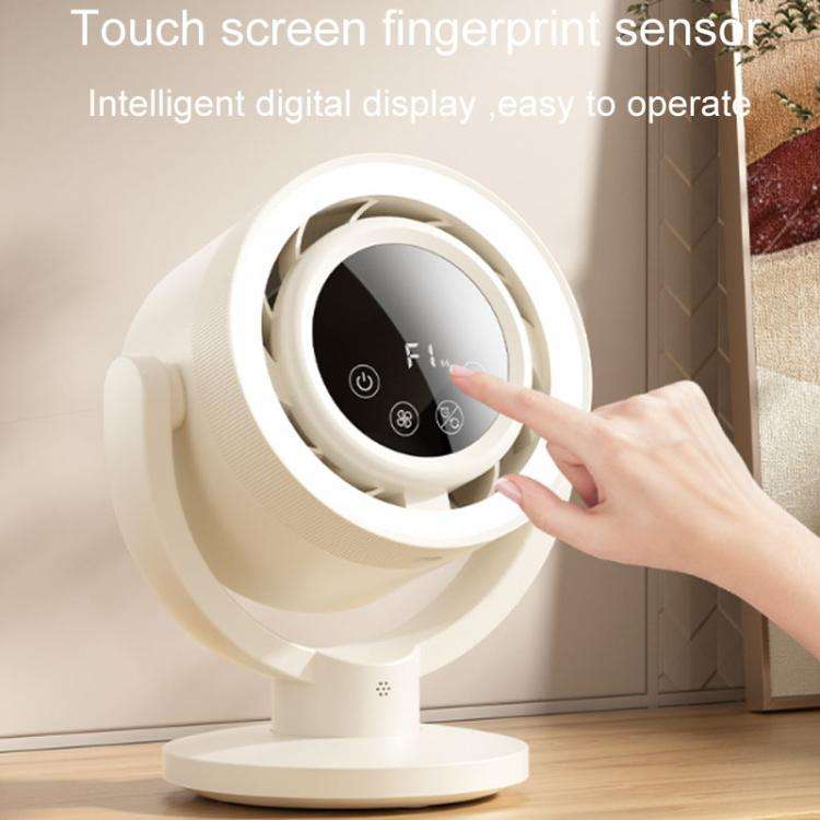 F168 Intelligent Voice Desktop Circulation Fan Touch-Screen Shaking-Head High Rotation Speed Blad...