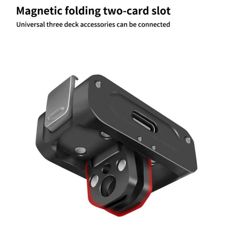 For DJI Osmo Action 2 Camera Magnetic Charging Base with 1/4 Inch & Arri Hole, Spec: Set B