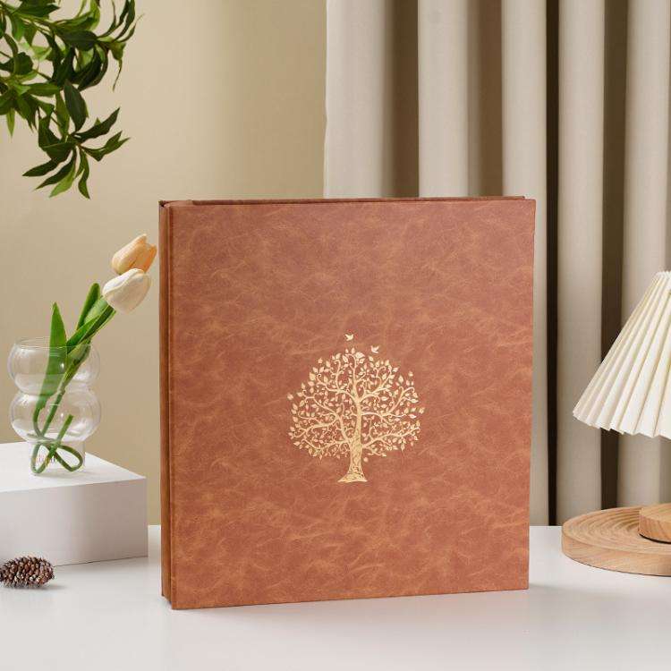 Leather Self-Adhesive Laminating Pocket Photo Album Studio Album DIY Large Capacity Records, Spec...