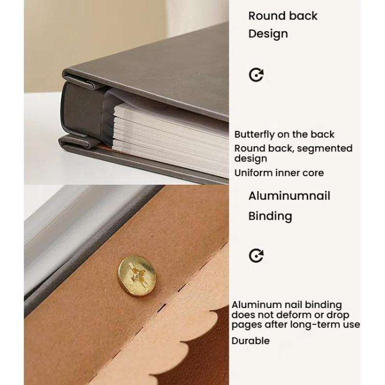 Leather Self-Adhesive Laminating Pocket Photo Album Studio Album DIY Large Capacity Records, Spec...