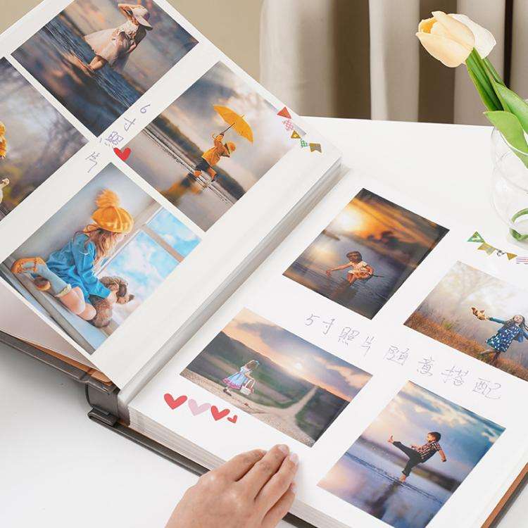 Leather Self-Adhesive Laminating Pocket Photo Album Studio Album DIY Large Capacity Records, Spec...